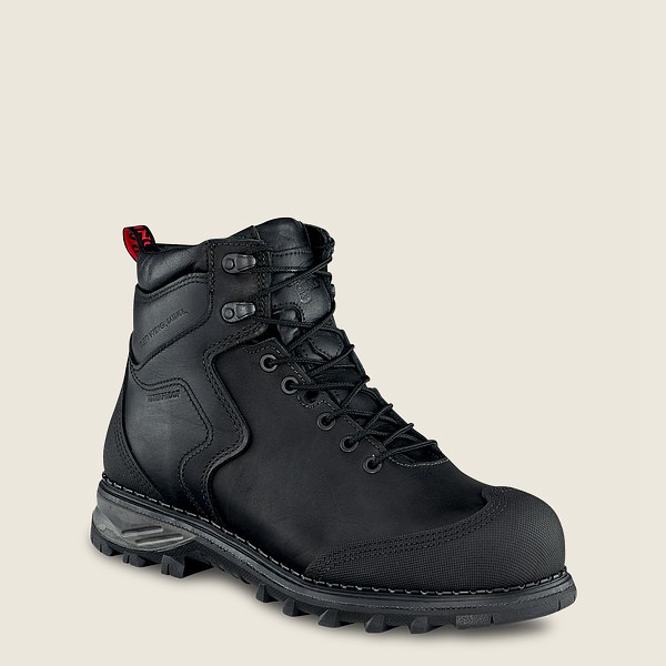 Red Wing Safety Boots Burnside - 6-inch Waterproof Toe - Black - Mens EUQ289016